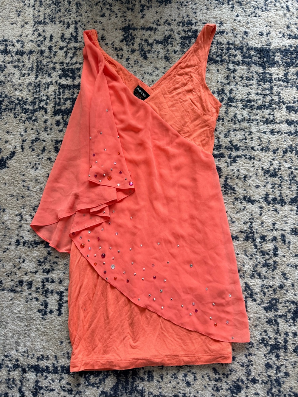 bebe Coral-Orange Sleeveless Top